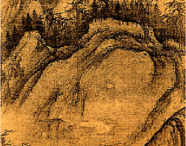 关山春雪图(局部),郭熙作,台北故宫博物院藏.