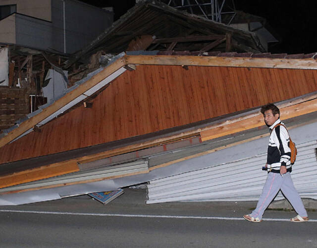 日本熊本縣6.5級地震現場