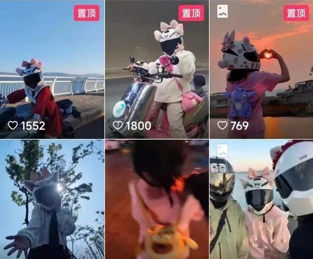 “安安”的社交媒体账号，其中多为骑行视频