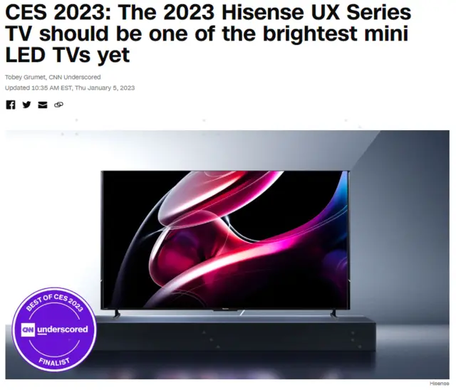 CES2023最佳电视！海信电视UX斩获CES创新大奖（海信电视的质量如何呀）