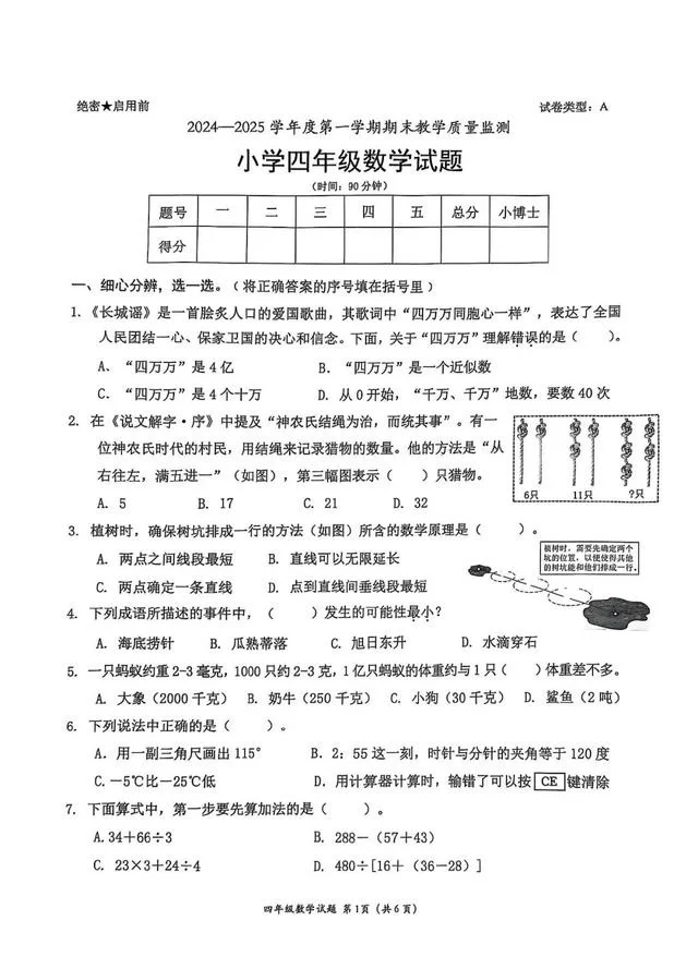 部分题目。图/羊城晚报