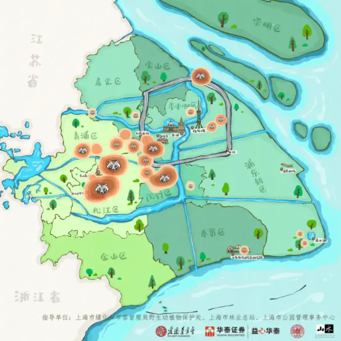 上海貉分布热力图
