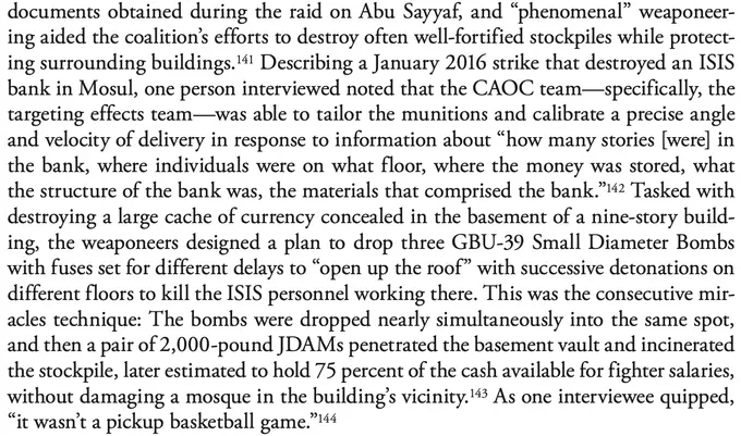 兰德公司在一份报告中提到，2016-17摩苏尔战役，美军使用了2000磅JDAM
