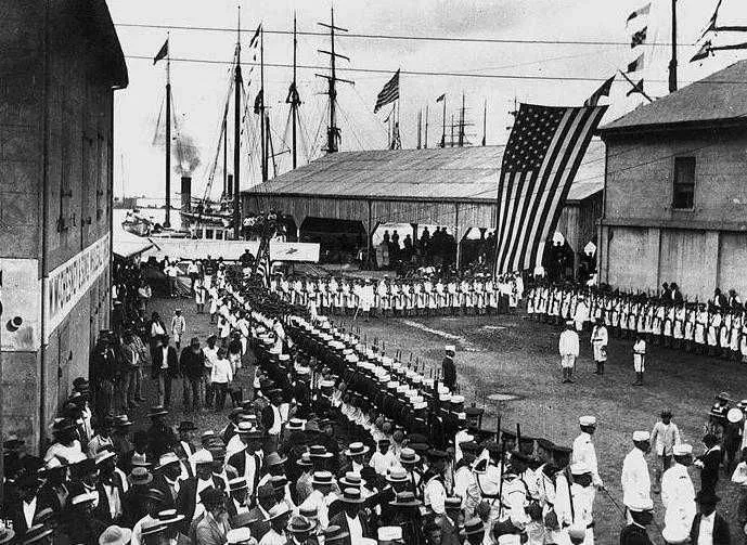 ▲ 1893年，美国海军陆战队登陆夏威夷，支援当地美国人发动政变。