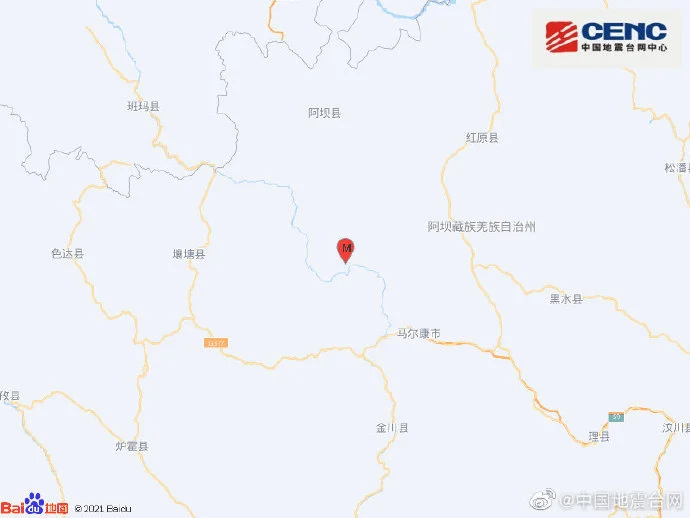 四川马尔康市先后发生5.8级、6.0级地震 震中几乎在同一位置