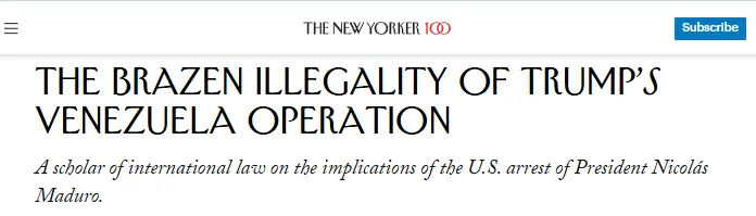 《纽约客》网站报道截图