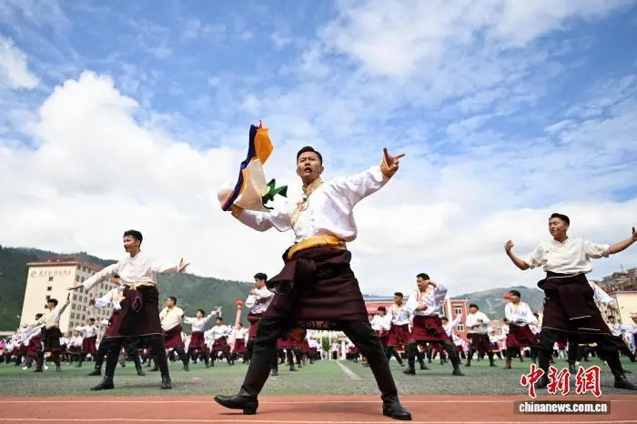 图为开幕式现场 中新社记者 九美旦增 摄