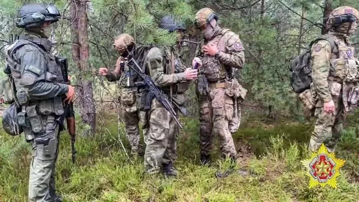 ▲瓦格纳士兵在白俄罗斯参加训练