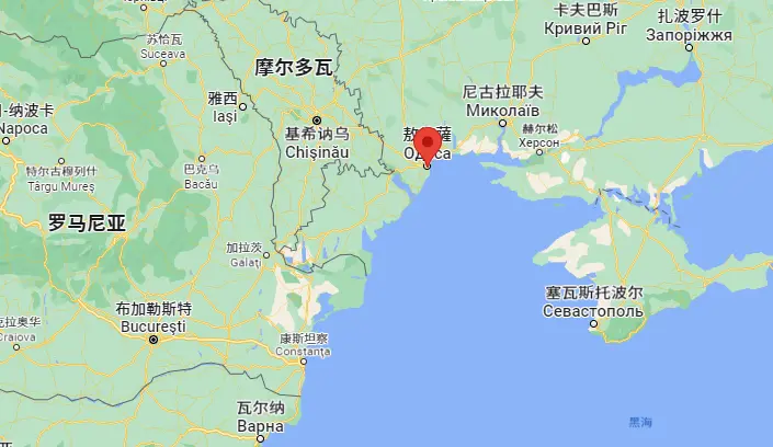 烏克蘭重要港口城市敖德薩以及羅馬尼亞與烏克蘭邊境