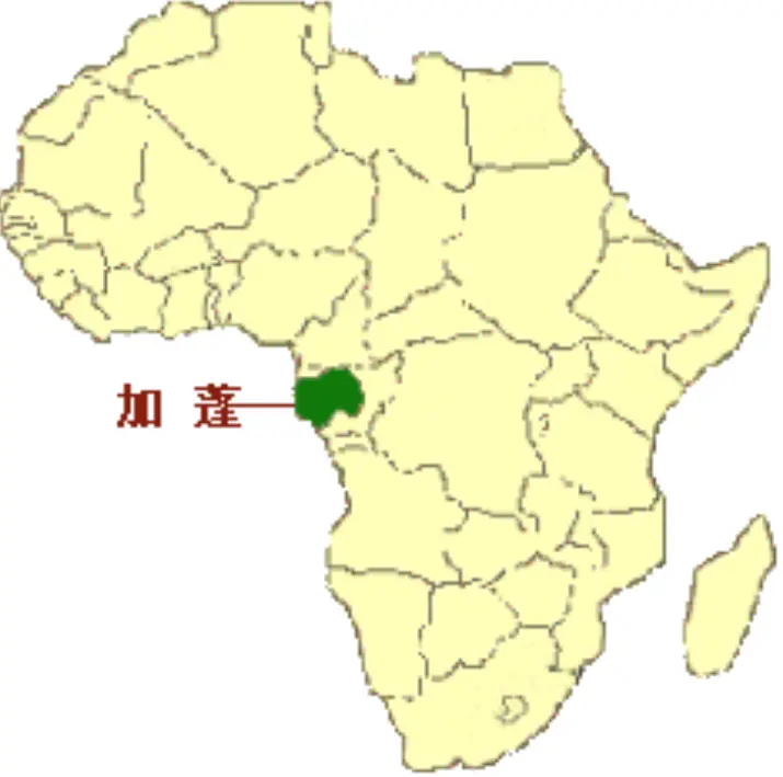加蓬在非洲的位置示意图