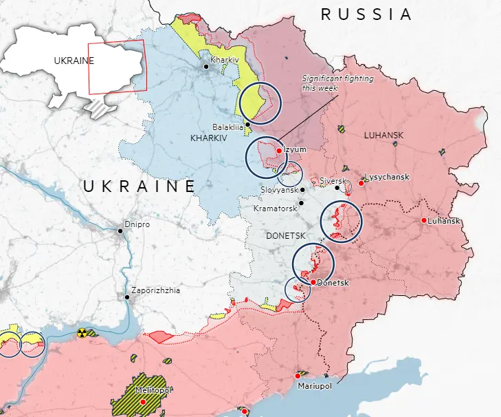 9月9日俄乌东部战线图