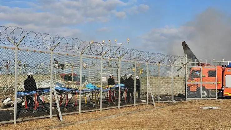 韩国客机碰撞起火事故2人幸存，均为机上乘务员