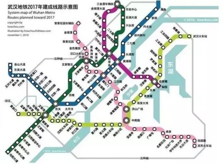 武汉地铁站线路图片