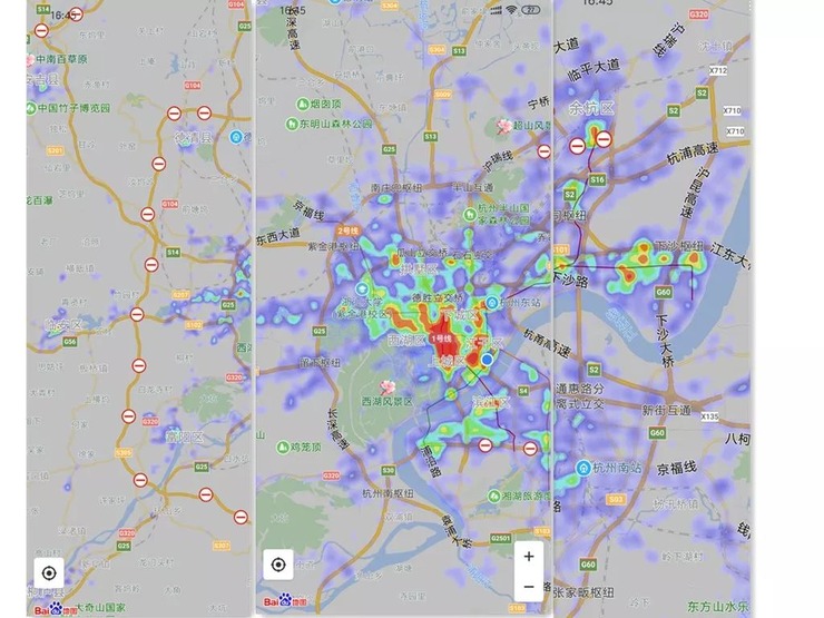 杭州人口热力图图片