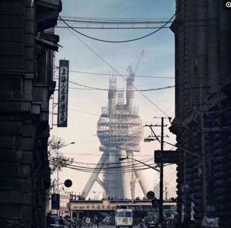 90年代的上海浦东:高楼大厦拔地而起