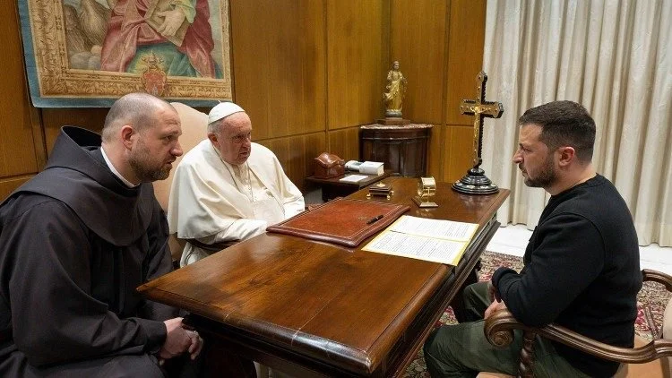 泽连斯基5月13日在梵蒂冈与方济各会谈（图源：梵蒂冈新闻网）