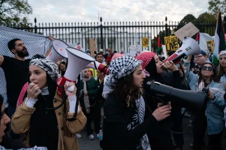 最近在华盛顿发生的支持以色列与反以色列游行