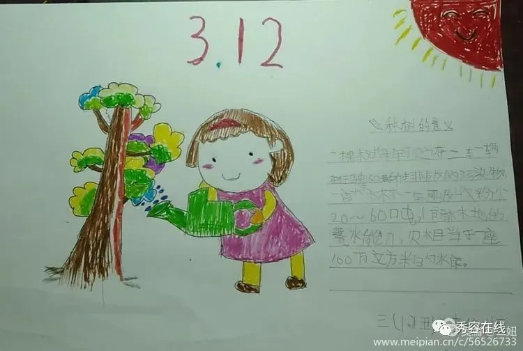 忻府区东街小学2020年植树节手抄报活动作品展-植树节手抄报比赛作品