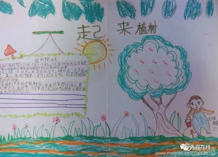 忻府区东街小学2020年植树节手抄报活动作品展-植树节手抄报比赛作品