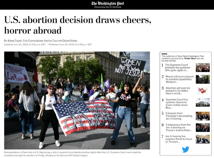 女性堕胎权被“收回” 外媒：美国社会撕裂进一步加剧_fororder_图片4
