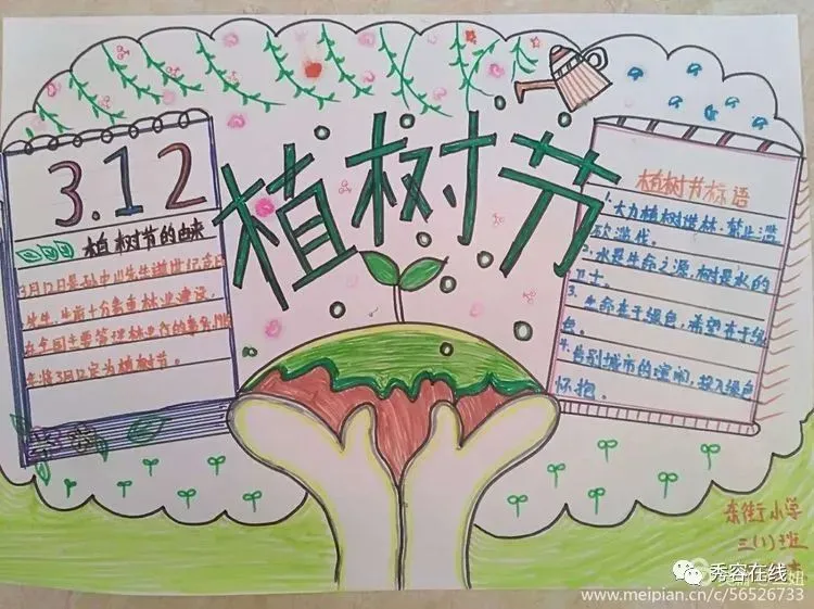 忻府区东街小学2020年植树节手抄报活动作品展-植树节手抄报比赛作品