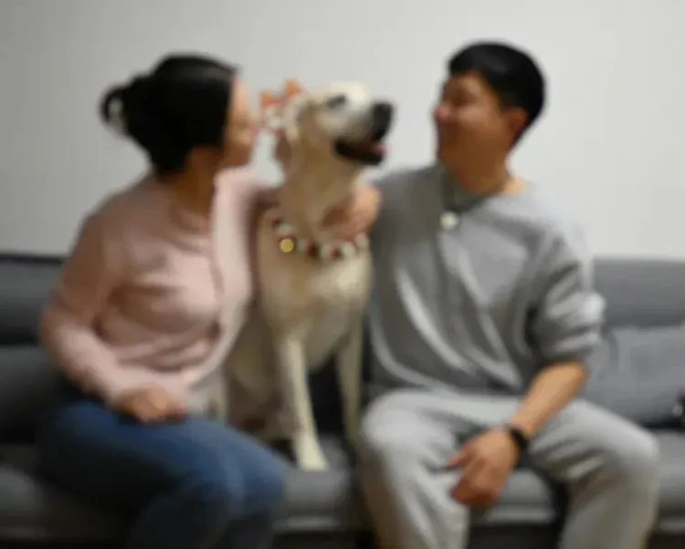 黄晓、女友和小狗