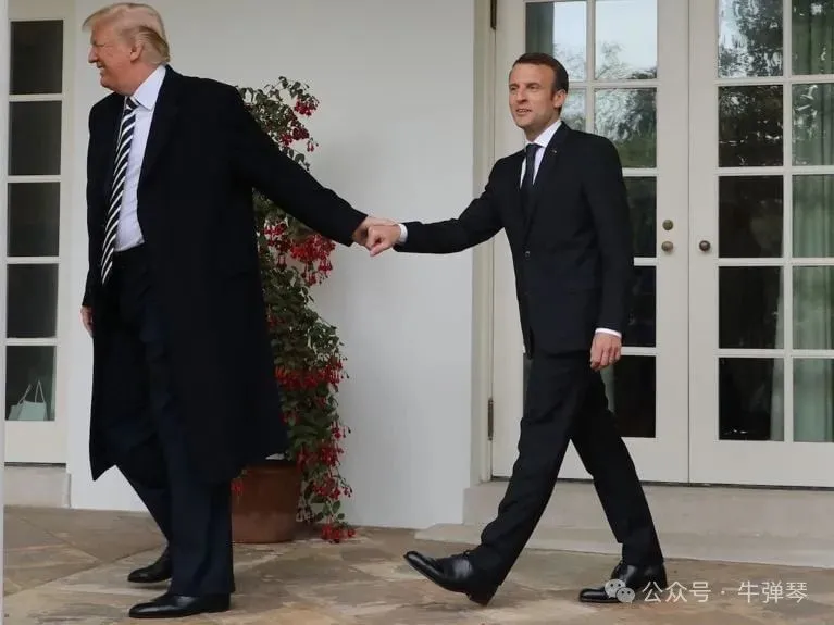 Donald Trump And Emmanuel Macron Holding Hands - Chatelaine