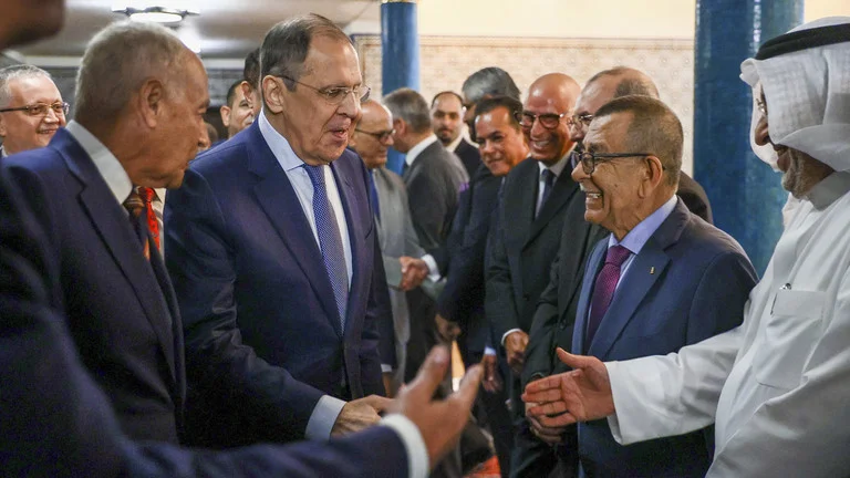 拉夫罗夫与埃及外长举行会谈，图自俄外交部