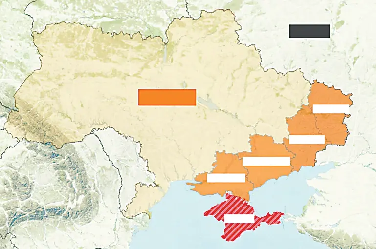 乌克兰四地区位置示意图