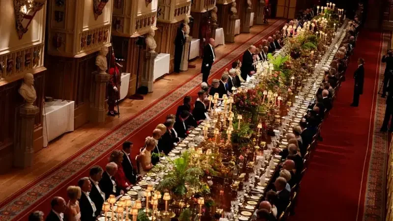 特朗普出席英国王室国宴，菜单、宾客名单曝光