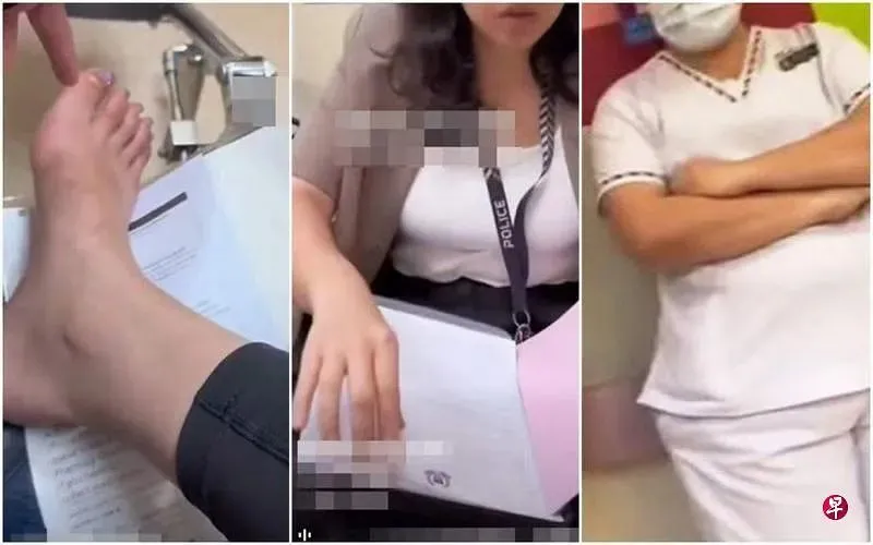 涉嫌辱骂护士和警员，早前还涉嫌对保安人员动粗谩骂，29岁中国籍女子10月13日被控六项罪名。（视频截图）