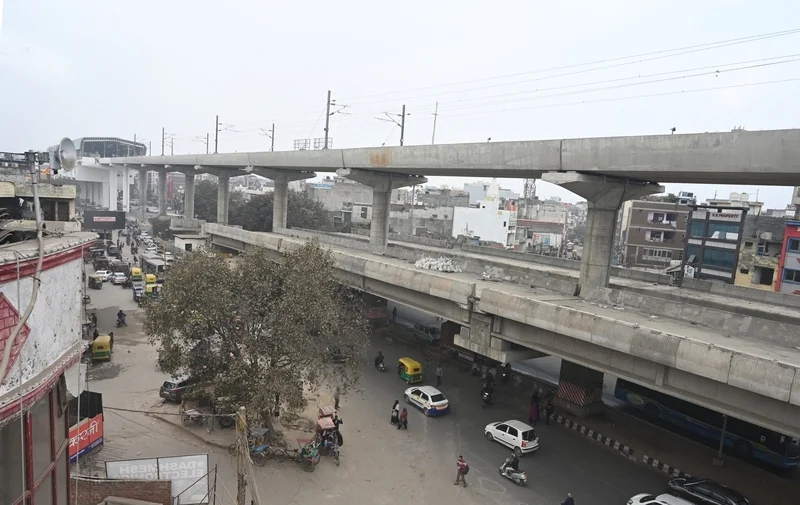 2026年1月2日，印度德里一处建设中的双层高架。 IC Photo