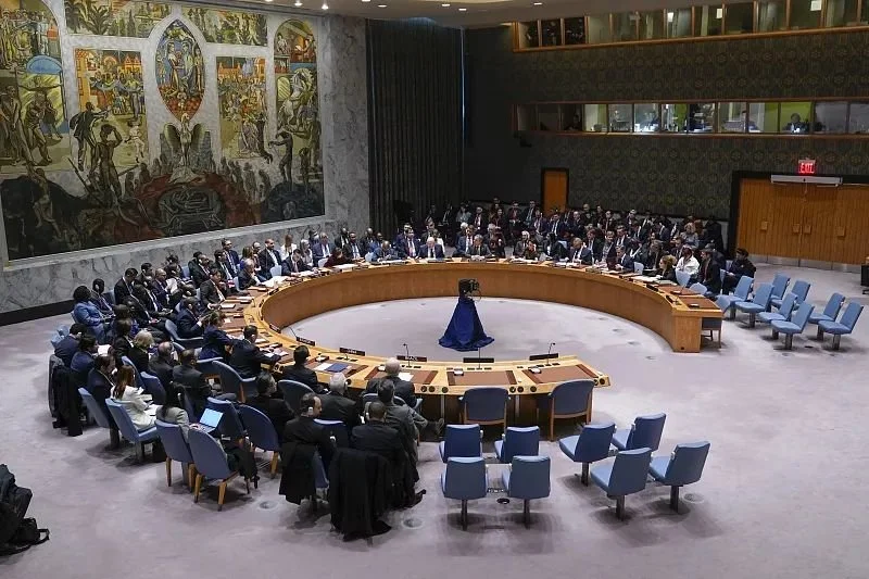 当地时间24日，联合国安理会就乌克兰问题召开公开会。图源：视觉中国
