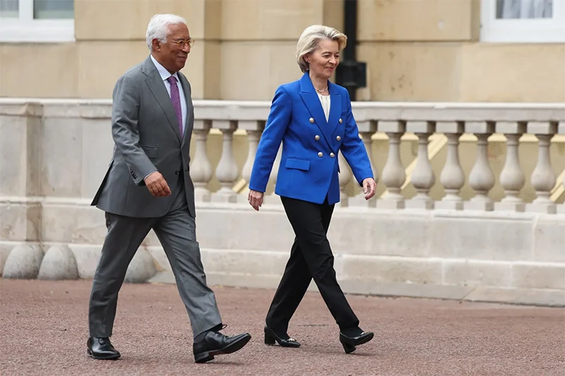 欧盟委员会主席冯德莱恩和欧洲理事会主席科斯塔 彭博社