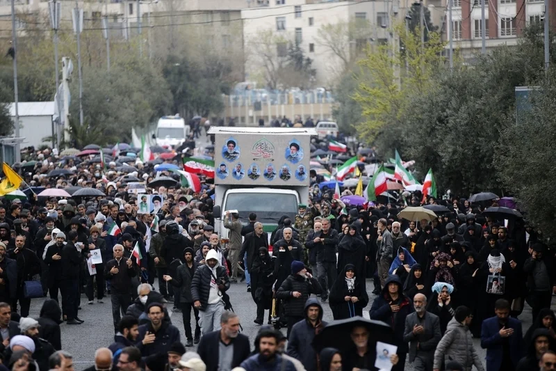 3月20日，伊朗德黑兰，伊朗情报部长伊斯梅尔·哈提卜葬礼举行。 IC Photo