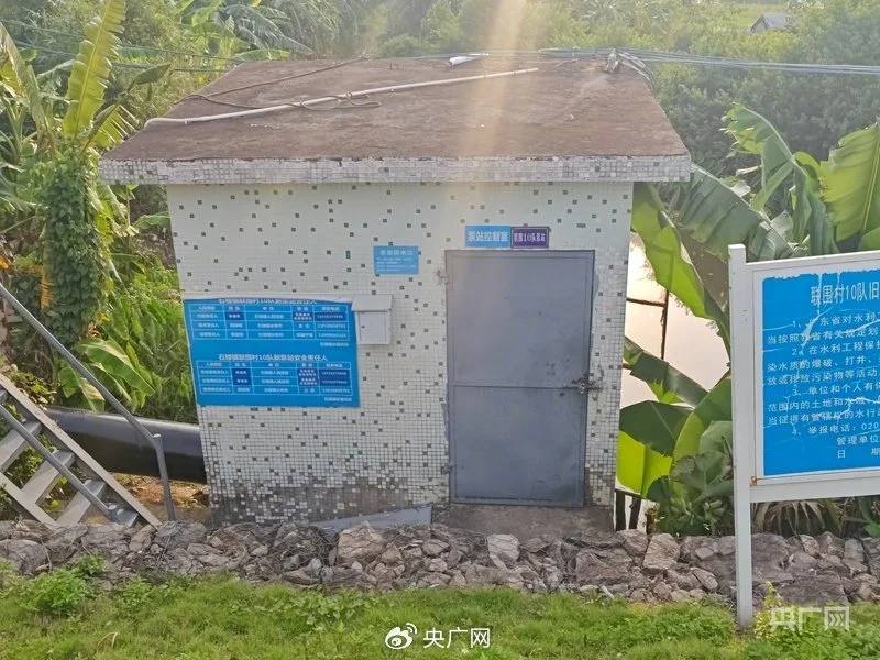 小池塘边是一个泵站控制室（央广网记者 郑少纯 摄）