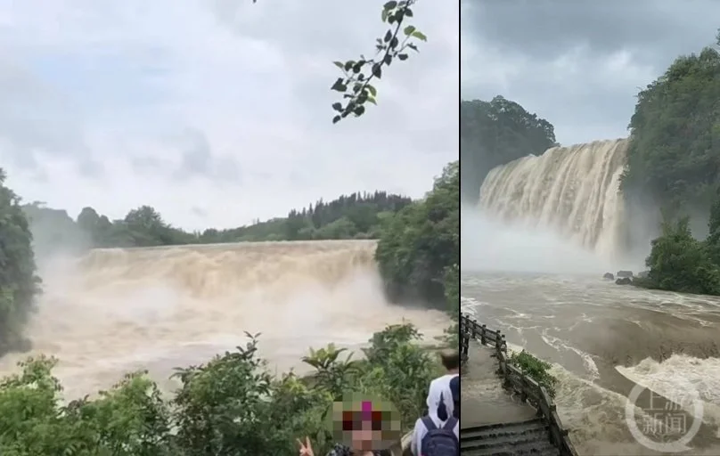贵阳暴雨雨水倒灌地铁站点已恢复出入，黄果树瀑布观景台被淹部分景点关闭-贵阳必去的五个景点黄果树瀑布