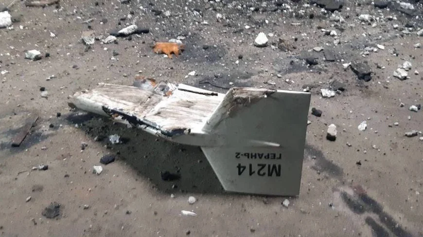 乌克兰方面公布的俄“天竺葵-2”自杀式无人机残骸。