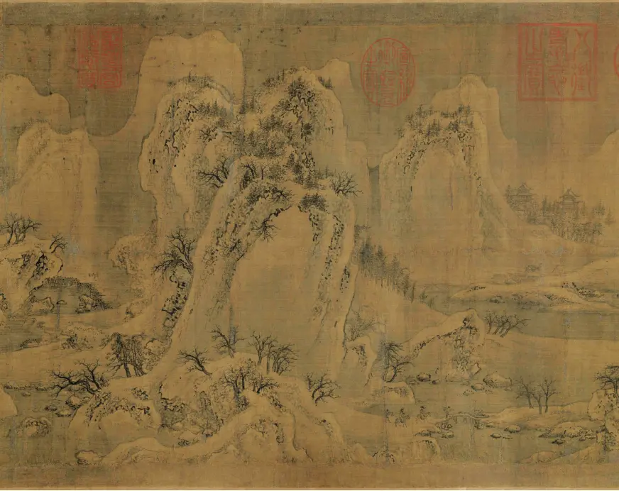 《雪江归棹图》长卷，北宋赵佶作，北京故宫博物院藏。