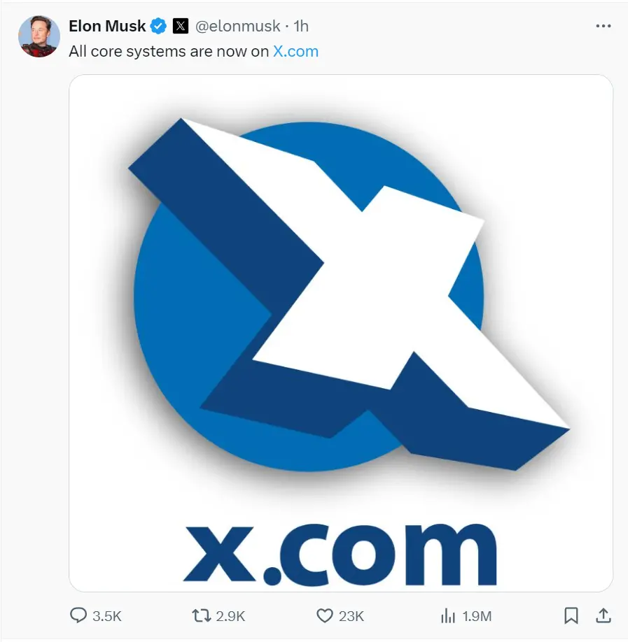 推特落幕X.com正式来了_凤凰网