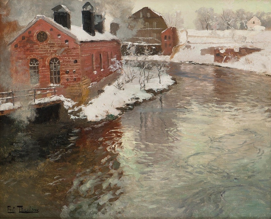 挪威画家fritsthaulow油画作品欣赏