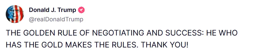 特朗普一句话令黄金暴涨，市场可能会错意了