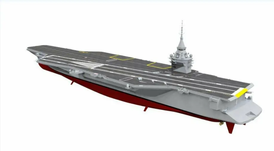 法國先前公佈的新型航空母艦設想圖。
