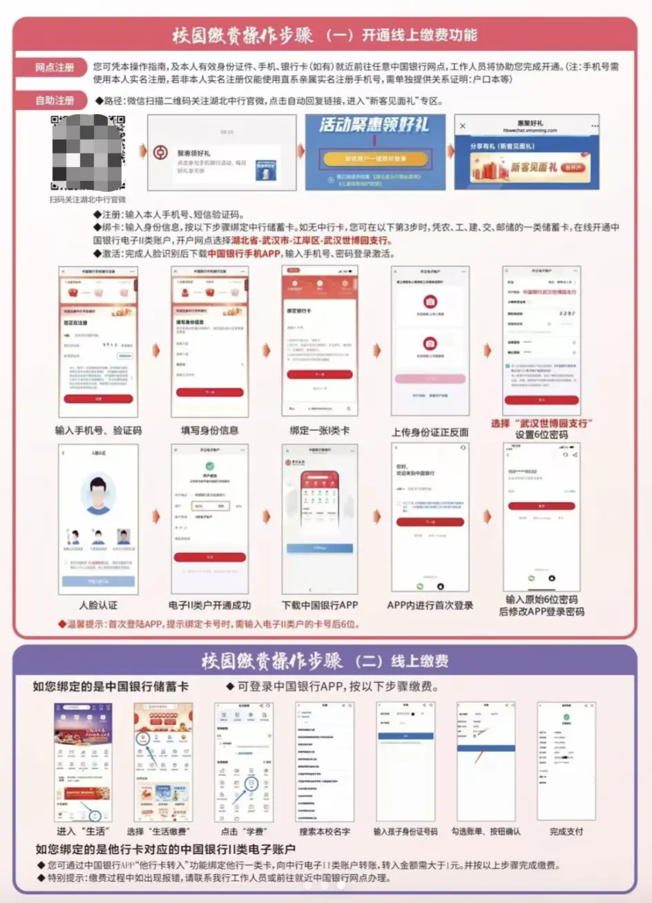 校园缴费有两种途径 网络截图