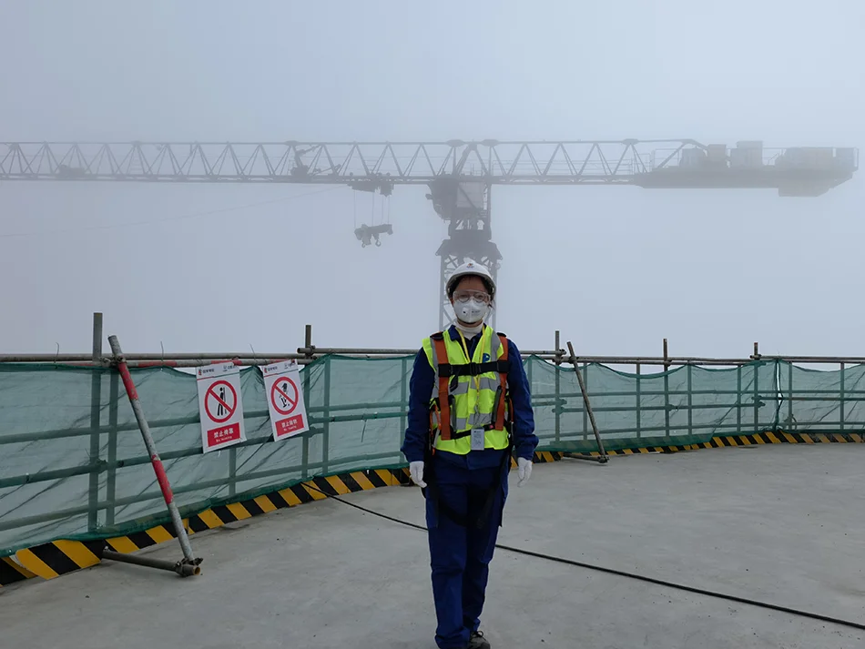 张迪在核电项目建设现场