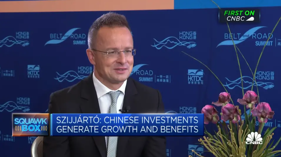 匈牙利外交与对外经济部长彼得·西雅尔多 截图自CNBC视频