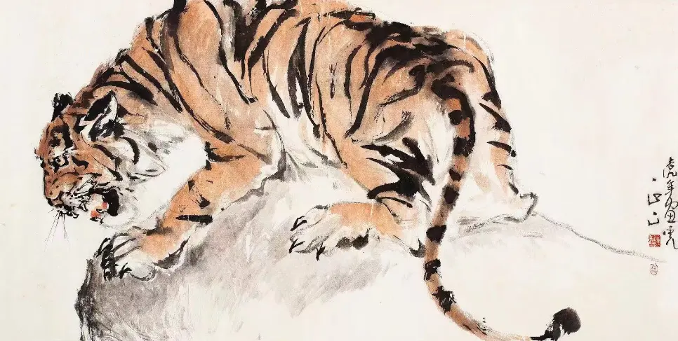《虎年画虎》1974 ，锺正山的虎，有王者之气。