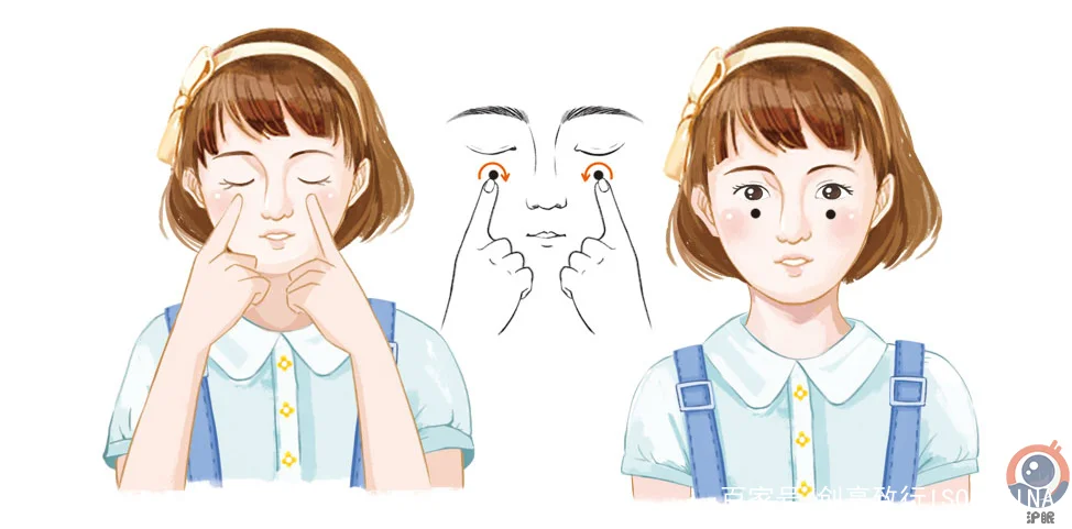 按揉四白穴