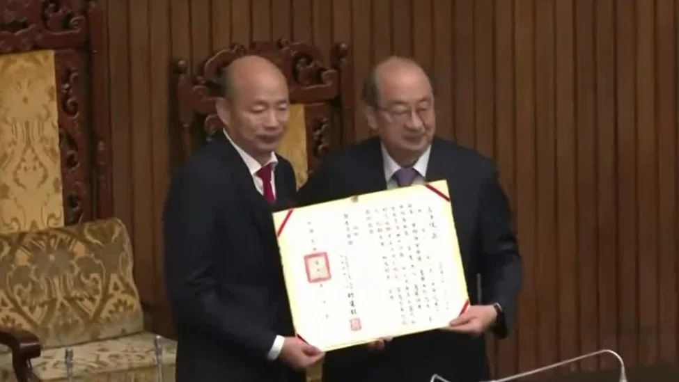 韩国瑜当选台湾“立法院院长”
