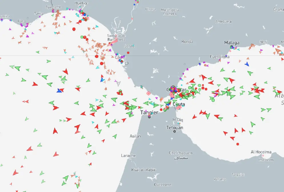 同時期正常的直布羅陀海峽與博斯普魯斯海峽，供參考